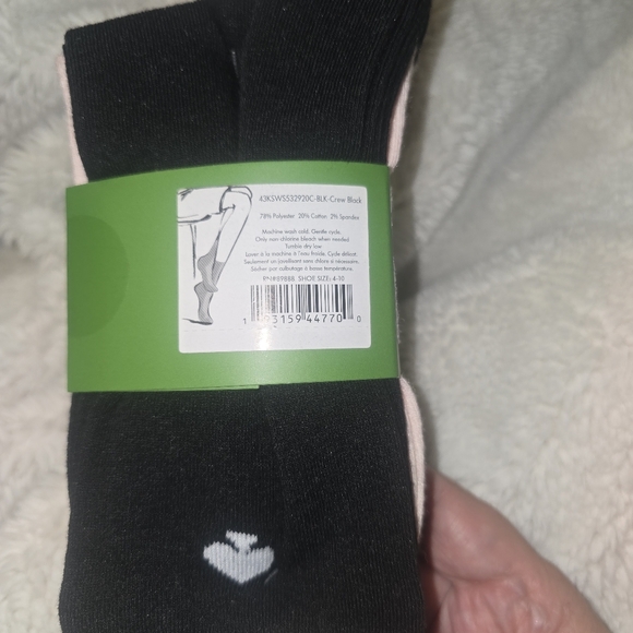 Nwt Kate Spade 3pk Crew Socks New - Picture 2 of 3